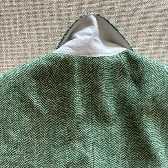 NWT J. Crew Herringbone Wool Blend Schoolboy Blazer Green Size 4P | Petite - Picture 8 of 9